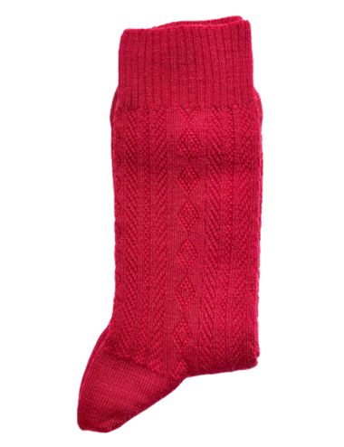 Les chaussettes parfaites - non comprimantes, sans élastique, thermorégulatrices, chaussettes  en laine peignée Skye rouges