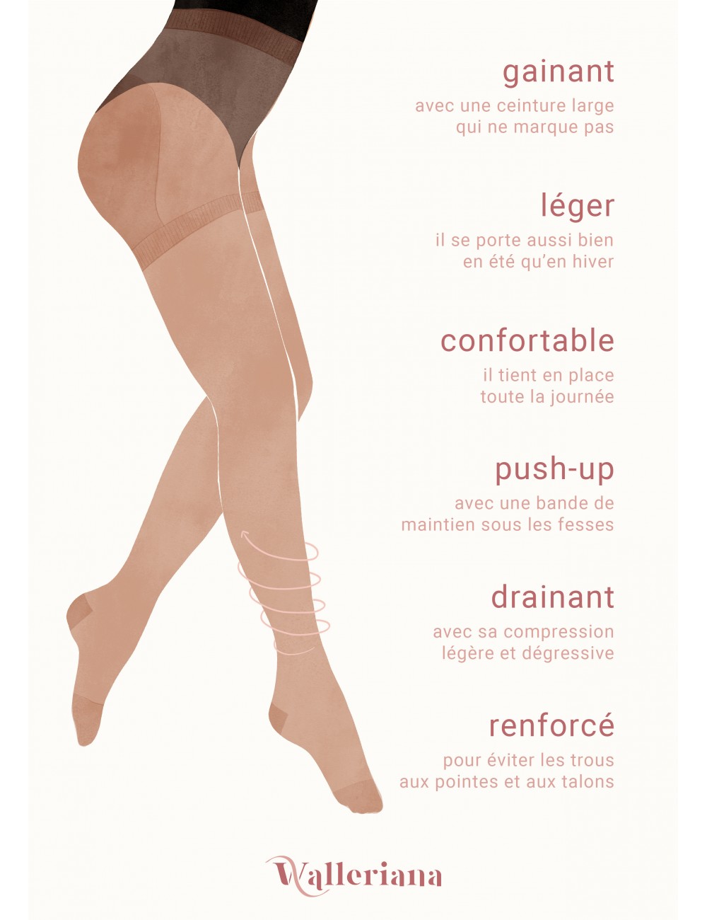 Essential tights - plain black, improve blood & lymphatic circulation