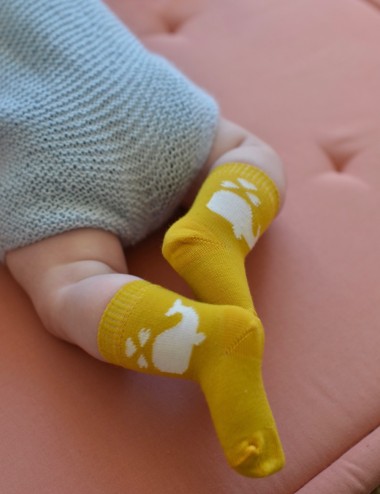 Le trio de chaussettes bébé naissance 0-3 mois en laine mérinos